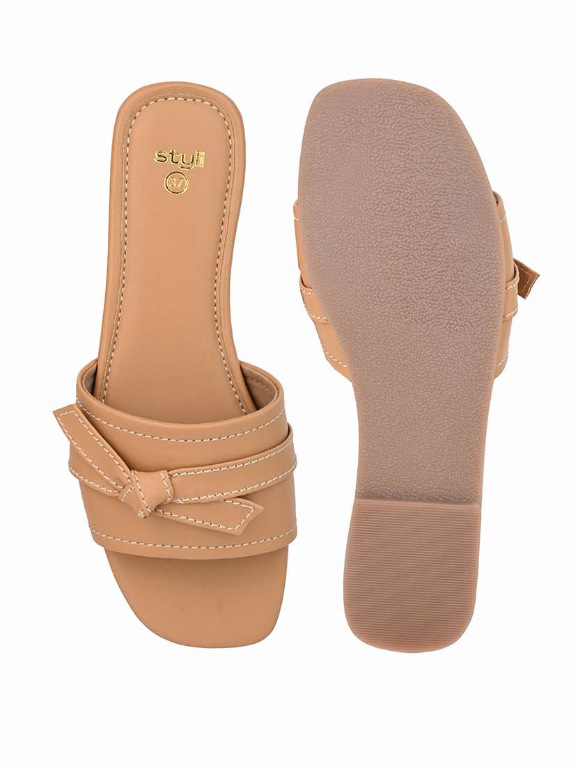 women beige slip on sandal - 21662663 -  Standard Image - 5