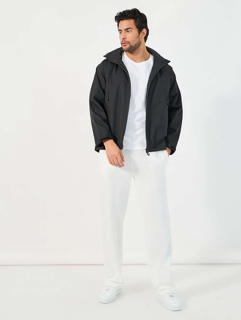 men black solid long sleeve bomber jacket - 21662696 -  Standard Image - 3