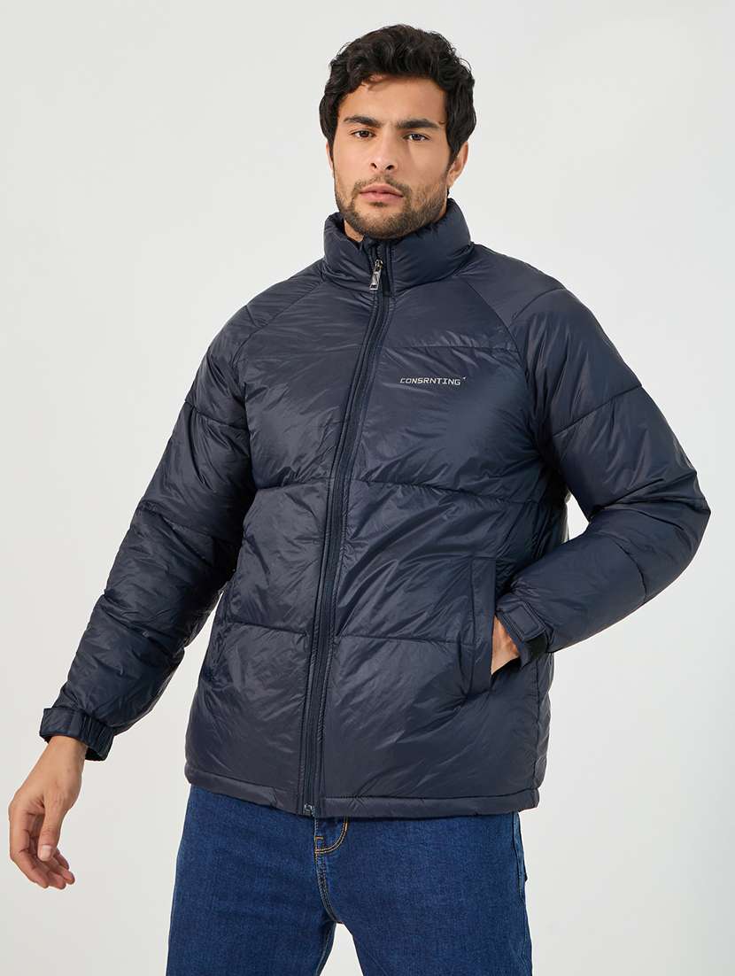 men solid long sleeve quilted jacket - 21662701 -  Zoom Image - 0