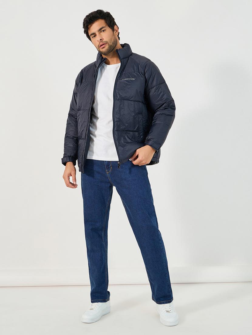 men solid long sleeve quilted jacket - 21662701 - Standard Image - 3