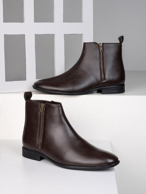 men brown slip on boots - 21662723 - Standard Image - 0