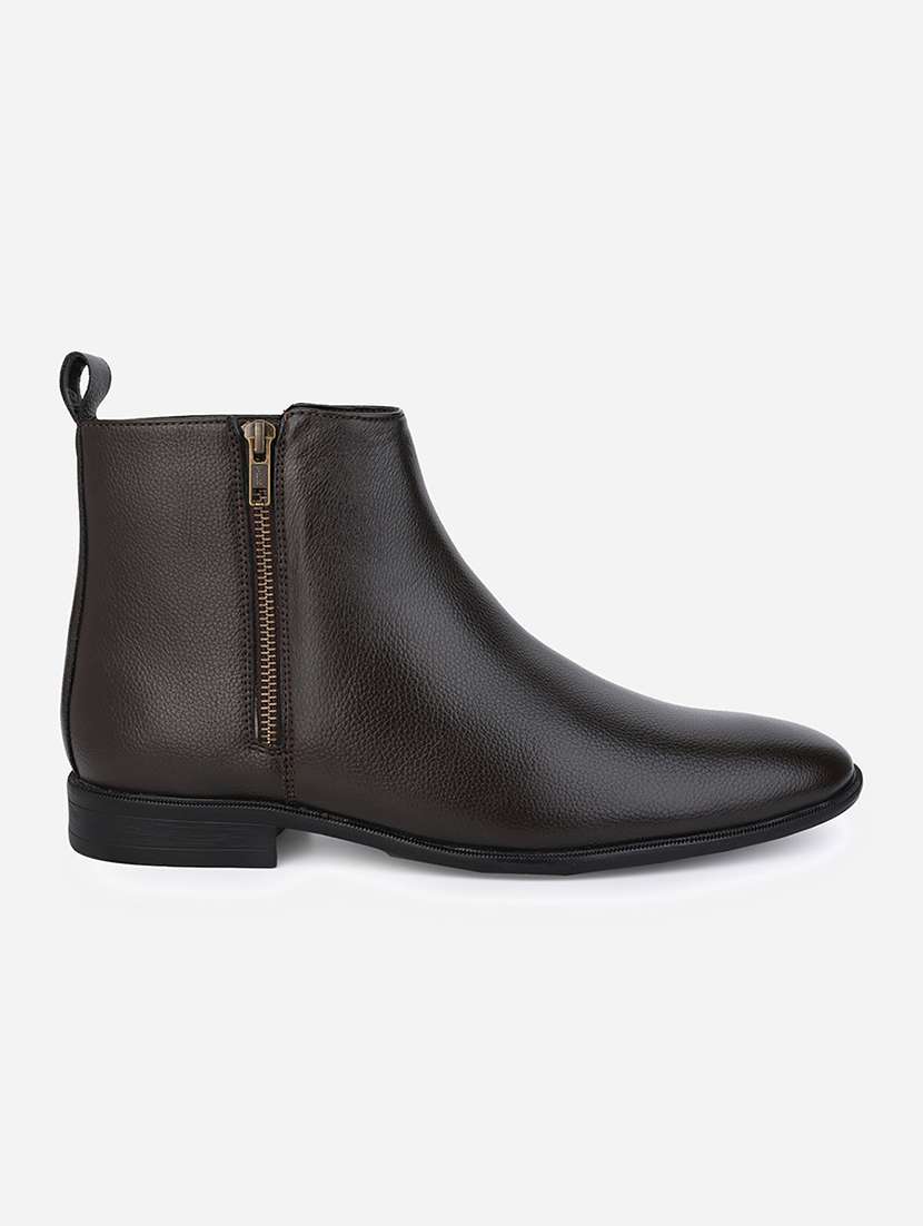 men brown slip on boots - 21662723 - Standard Image - 3