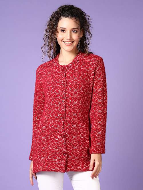 women self designed long sleeve cardigan - 21662747 -  Standard Image - 0