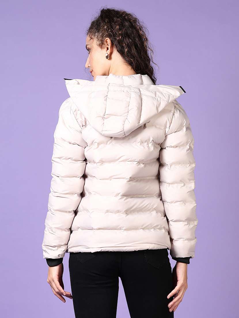 women long sleeves solid puffer jacket - 21662770 -  Standard Image - 3