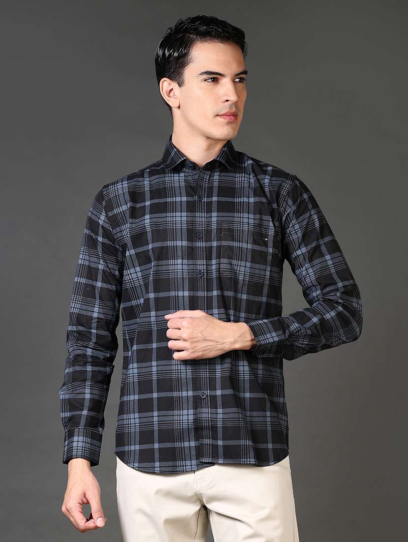 women checkered collared casual shirt