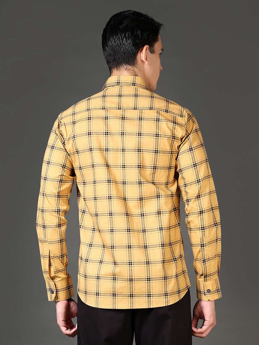 men checkered long sleeves casual shirt - 21662796 -  Standard Image - 3