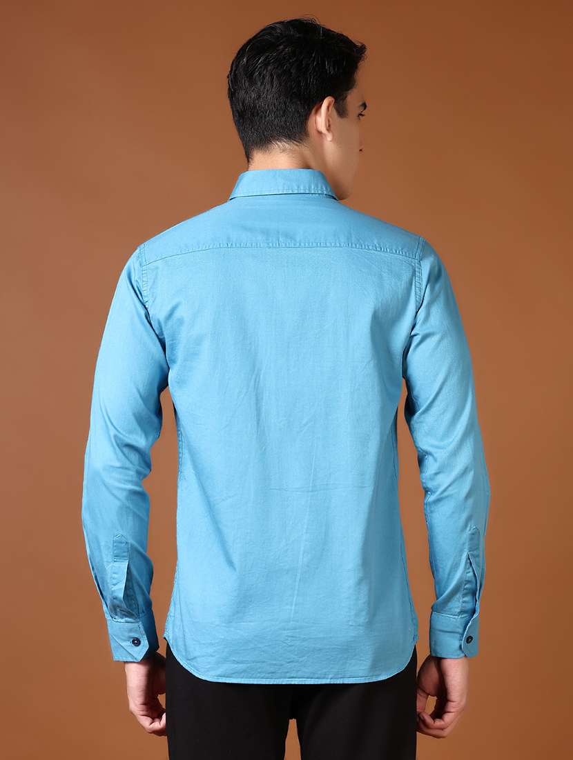 men solid long sleeves casual shirt - 21662798 -  Standard Image - 3