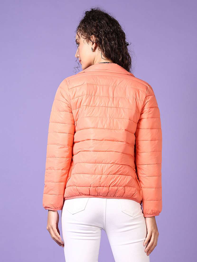 women long sleeves solid puffer jacket - 21662860 -  Standard Image - 3