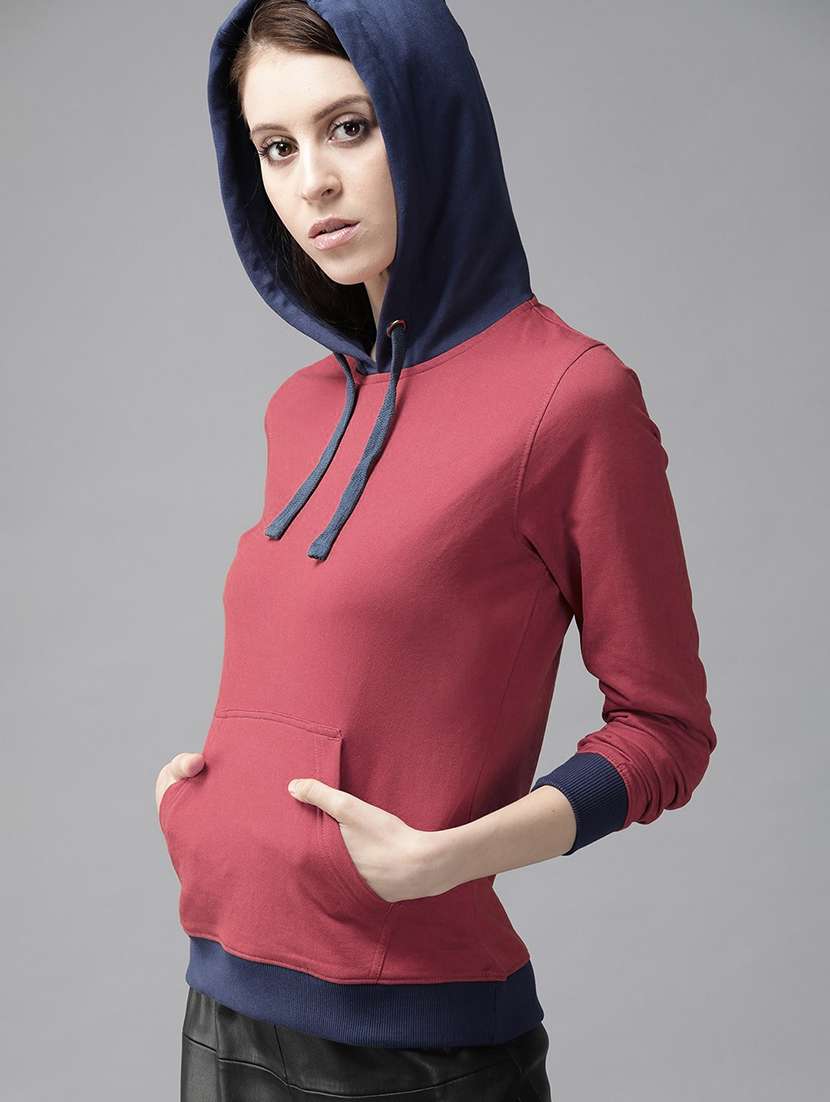 women color block long sleeve sweatshirts