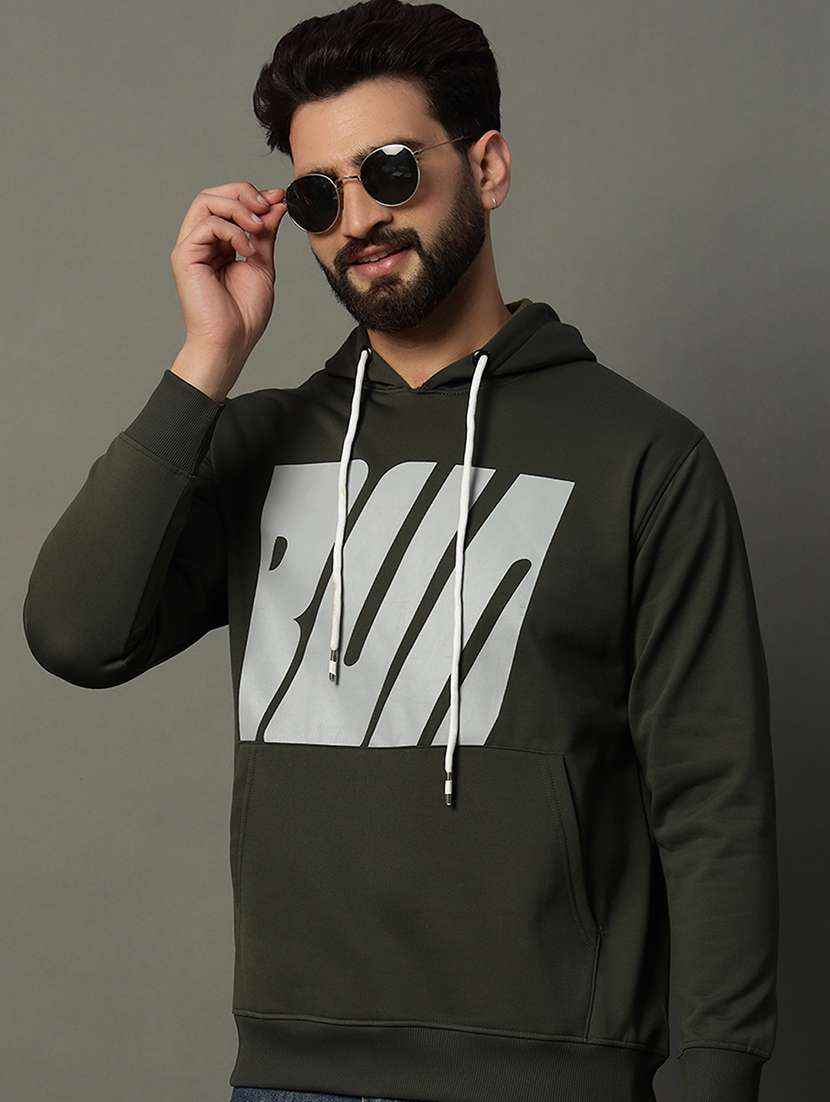 men long sleeve chest print sweatshirt