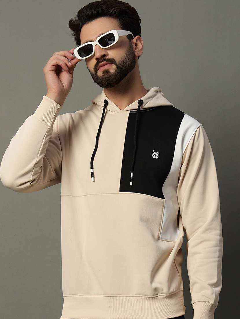 men long sleeve color block sweatshirt
