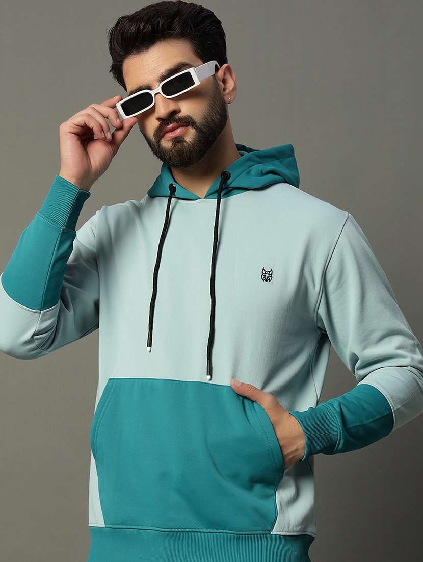 men long sleeve color block sweatshirt