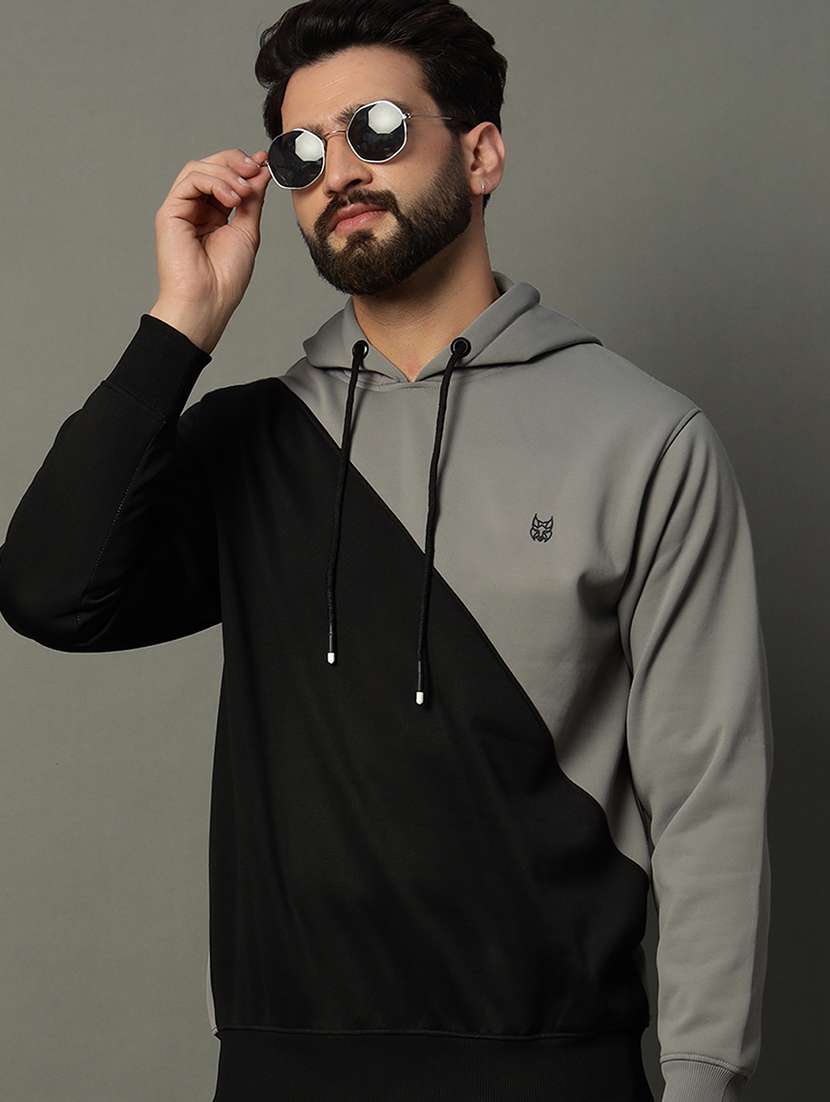 men long sleeve color block sweatshirt