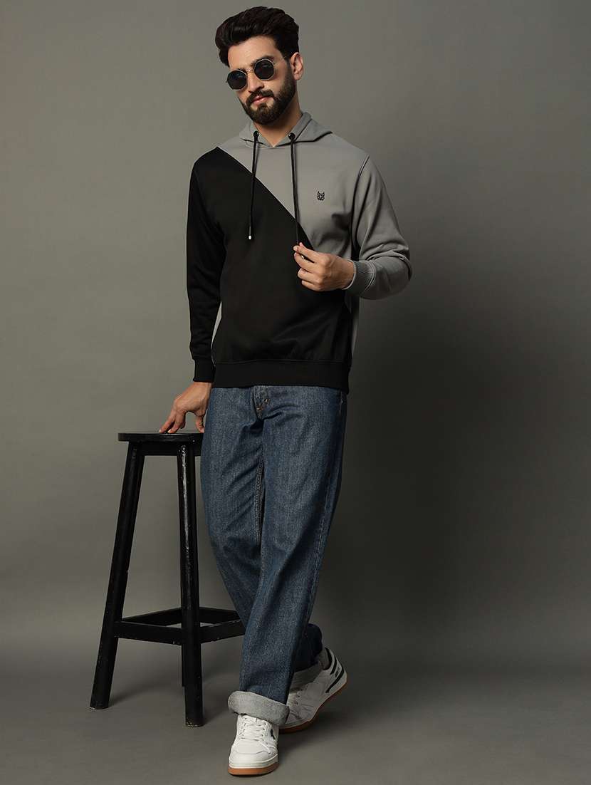 men long sleeve color block sweatshirt - 21662907 -  Standard Image - 3