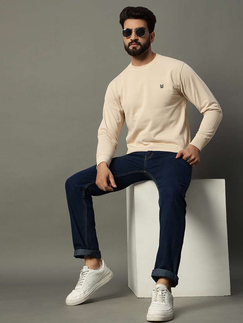 men long sleeve plain sweatshirt - 21662912 -  Standard Image - 3