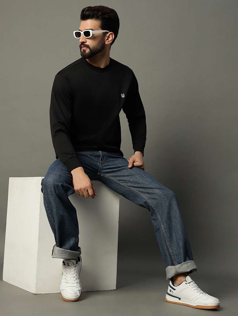 men long sleeve plain sweatshirt - 21662913 -  Standard Image - 3