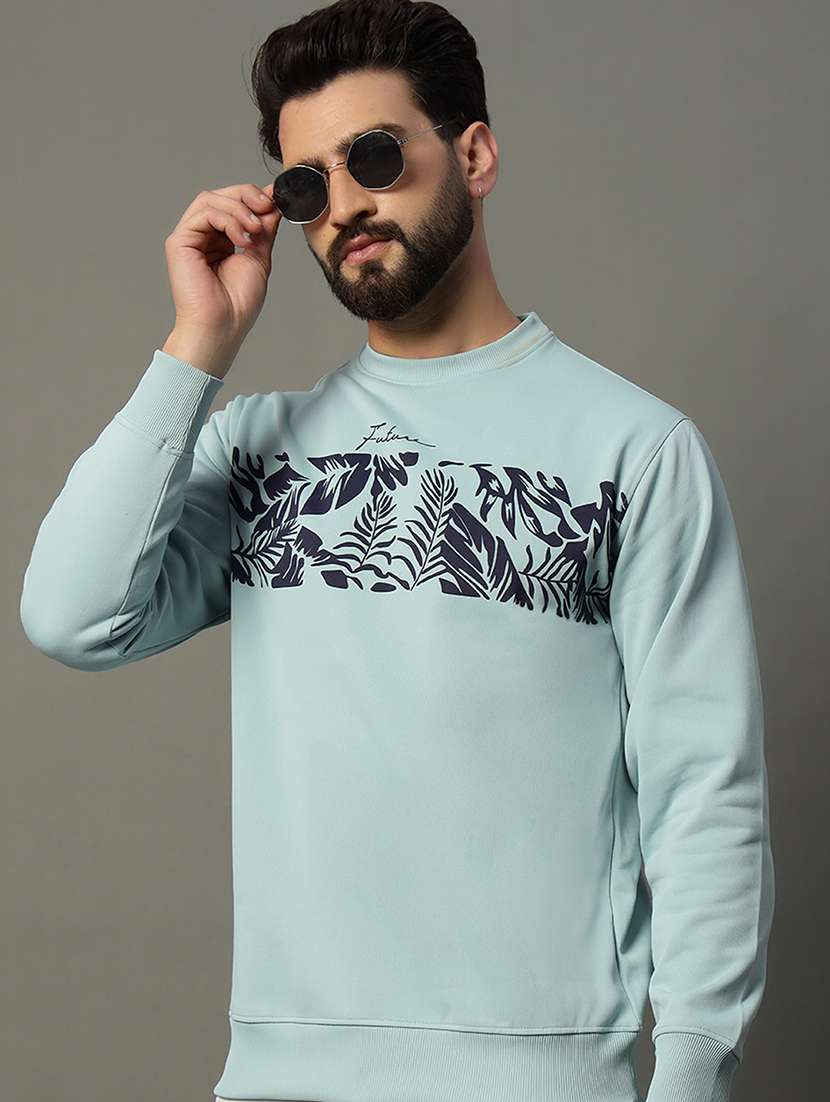 men long sleeve chest printed sweatshirt