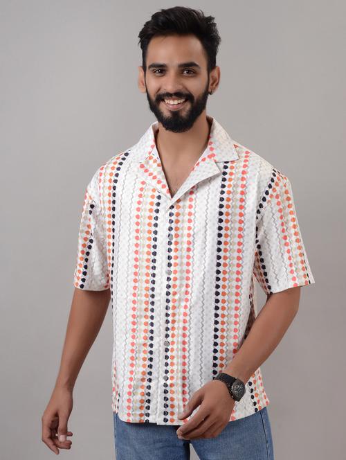 men printed short sleeve casual shirt - 21662976 - Standard Image - 0