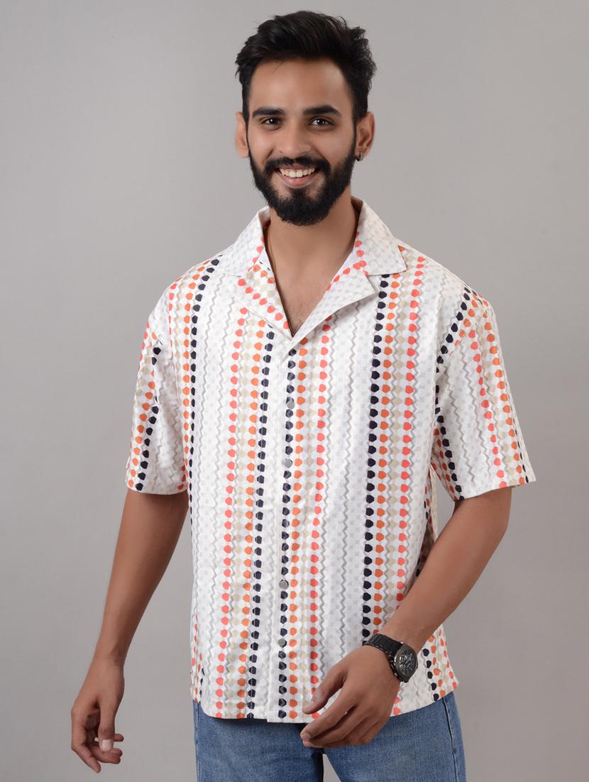 men printed short sleeve casual shirt - 21662976 - Zoom Image - 0