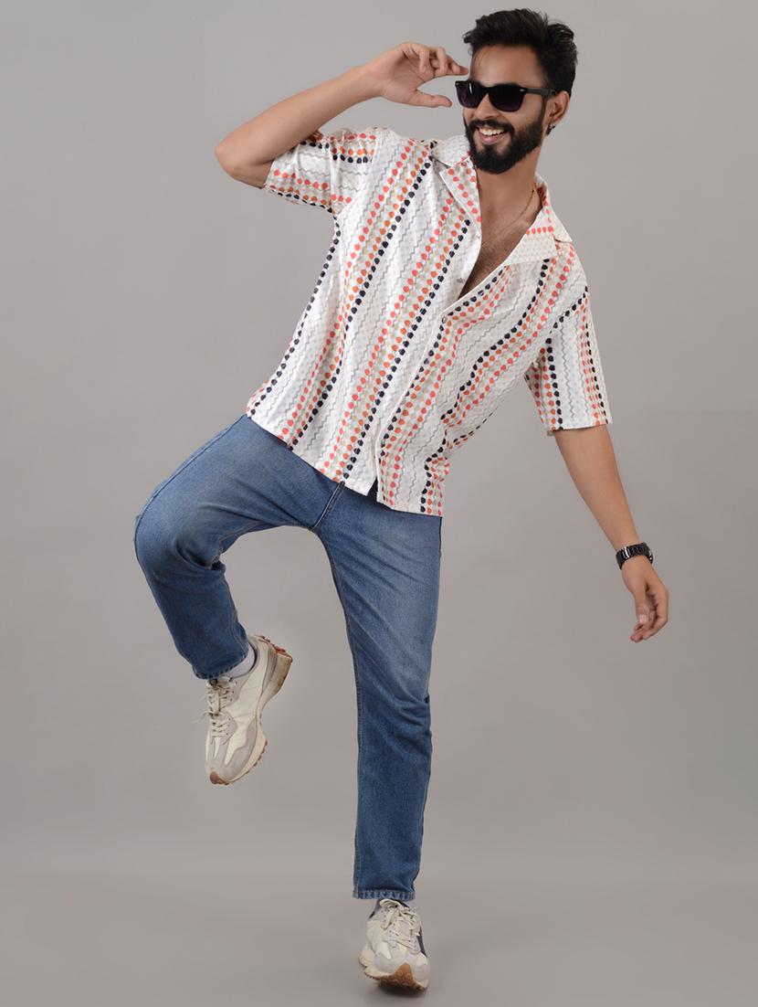 men printed short sleeve casual shirt - 21662976 - Standard Image - 3