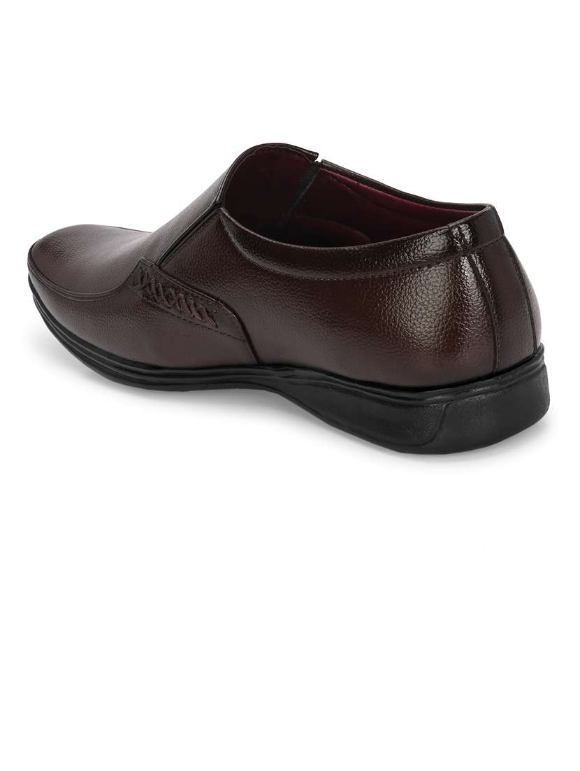 men brown slip on formal shoes - 21662998 -  Standard Image - 3