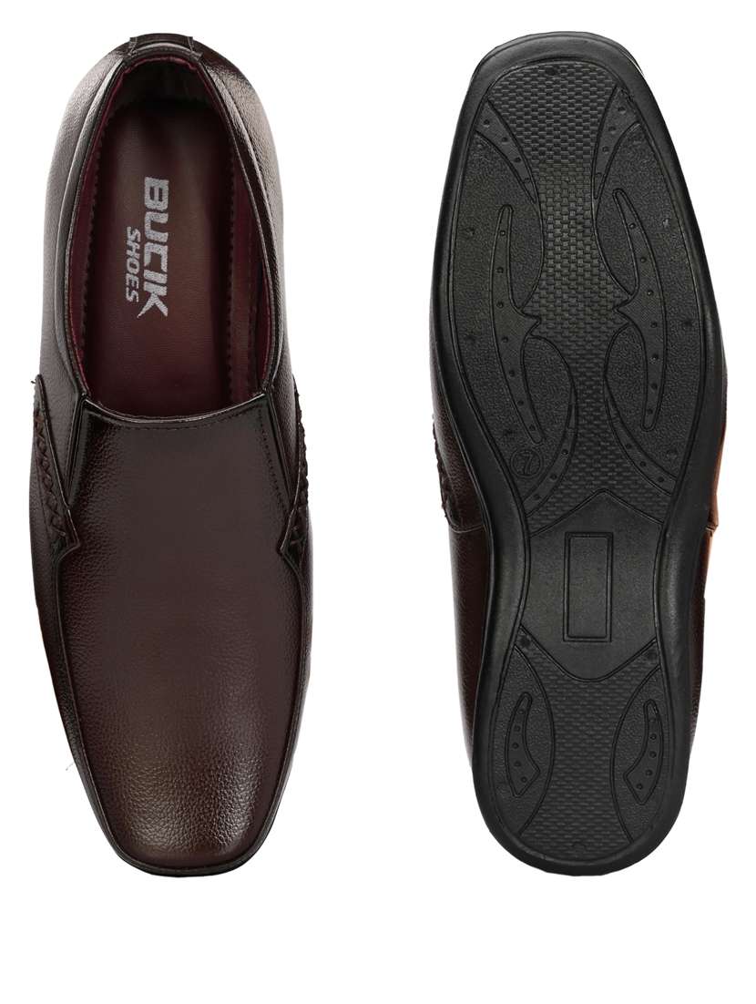 men brown slip on formal shoes - 21662998 -  Standard Image - 5