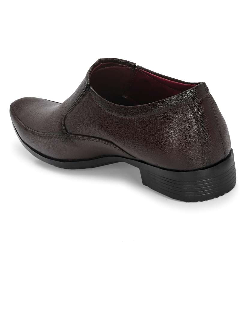 men brown slip on formal shoes - 21663000 -  Standard Image - 3