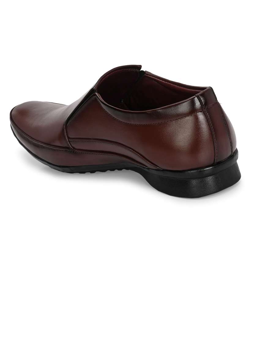 men brown slip on formal shoes - 21663002 -  Standard Image - 3