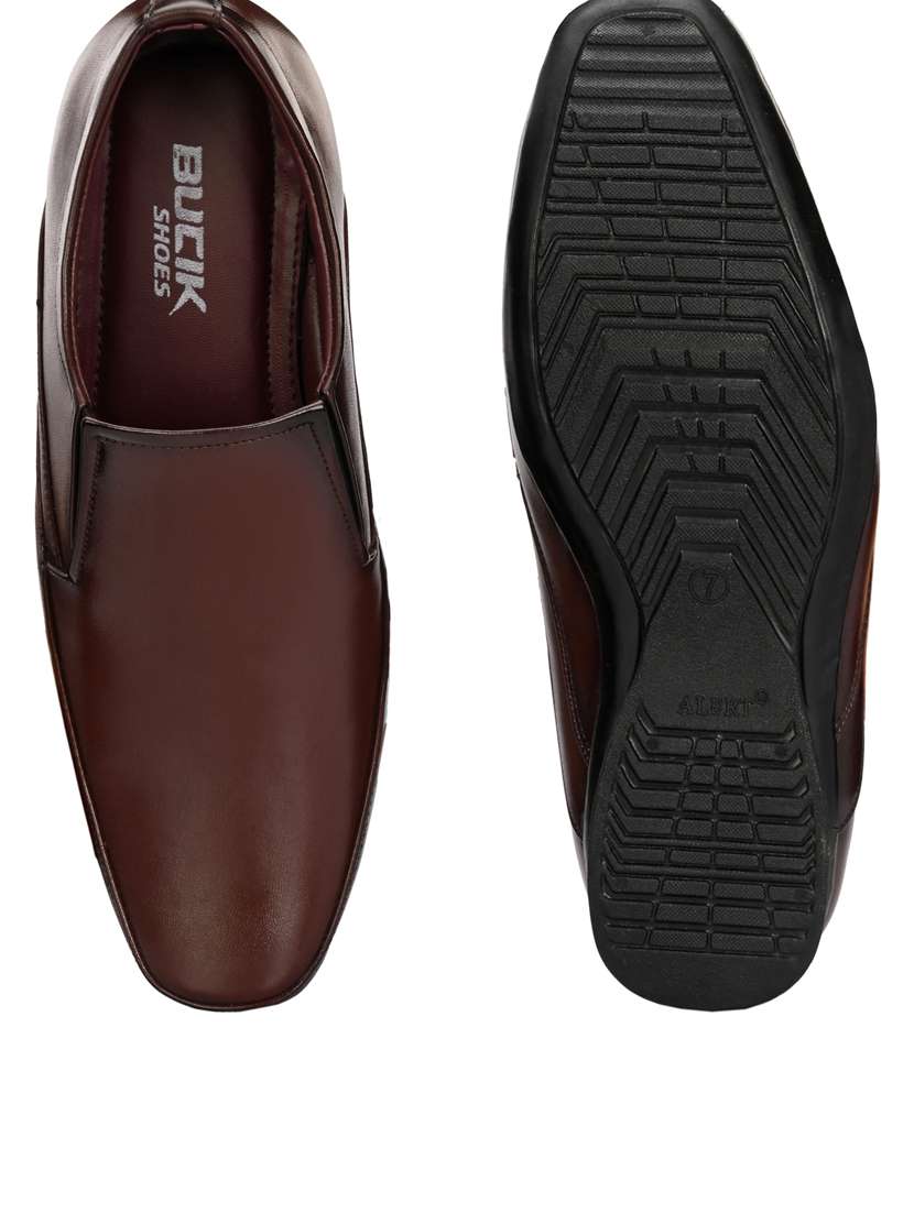 men brown slip on formal shoes - 21663002 -  Standard Image - 5