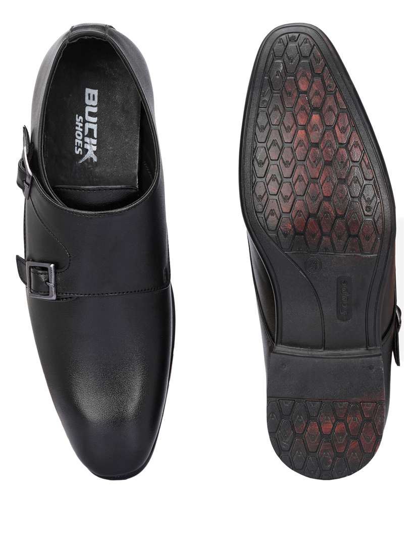men solid lightweight monk strap shoes - 21663005 -  Standard Image - 5