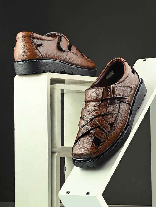 men tan solid slip on sandal - 21663016 -  Standard Image - 0