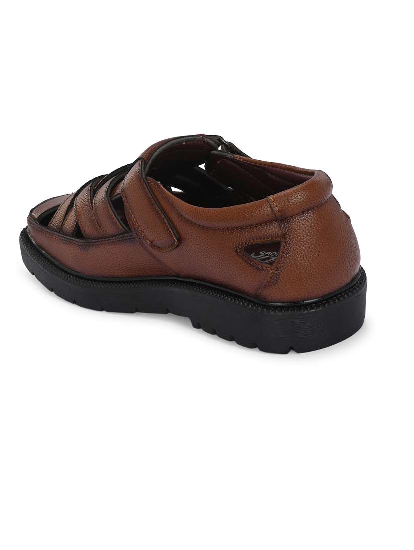 men tan solid slip on sandal - 21663016 -  Standard Image - 3