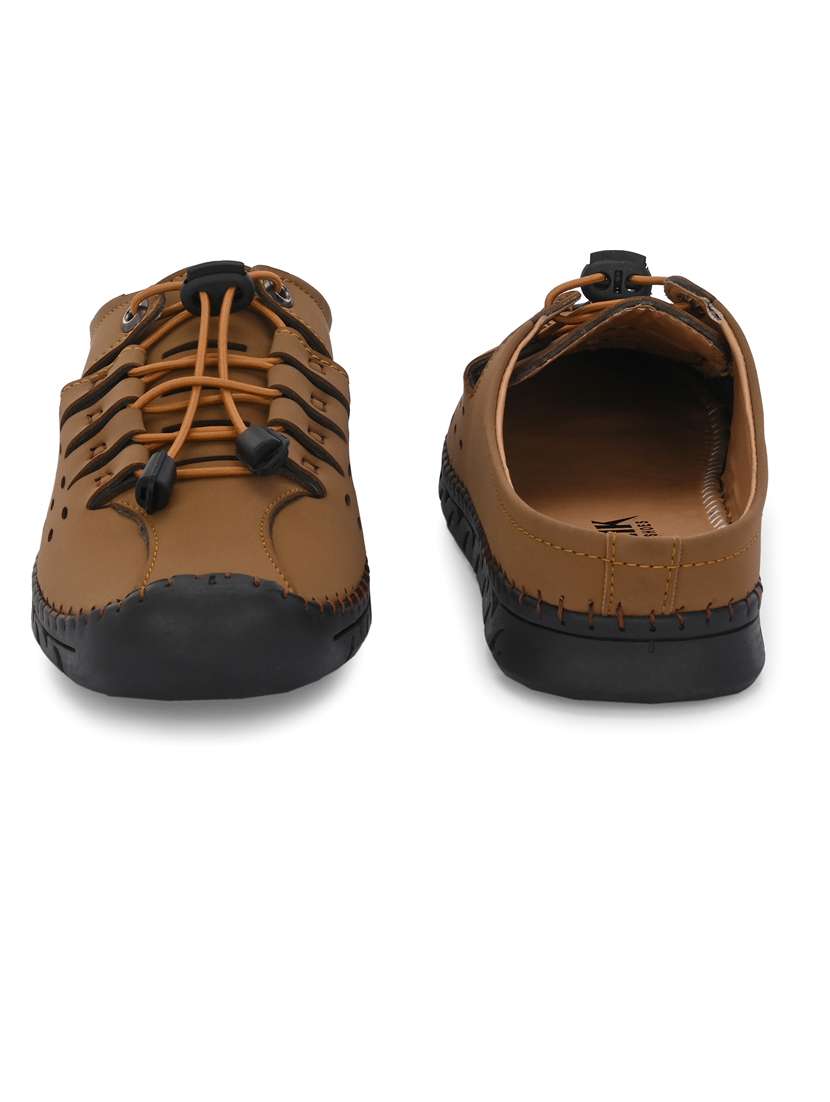 men brown slip on sandal - 21663023 -  Standard Image - 3