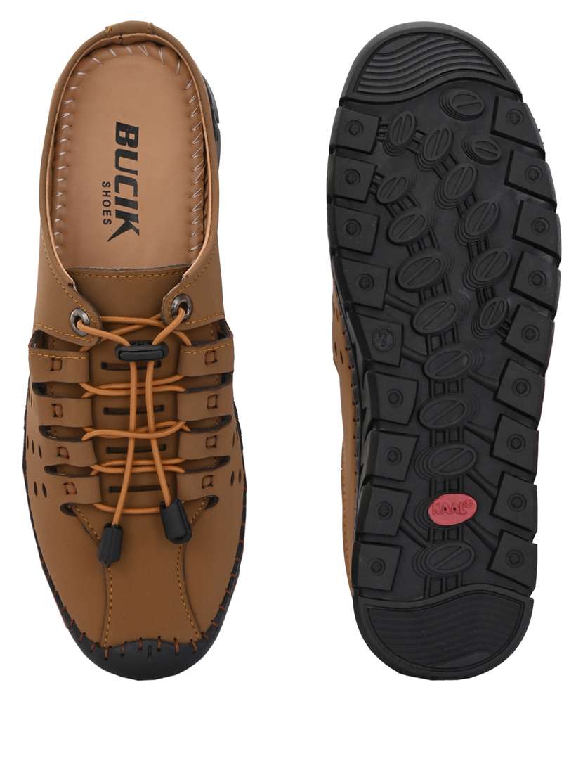 men brown slip on sandal - 21663023 -  Standard Image - 5