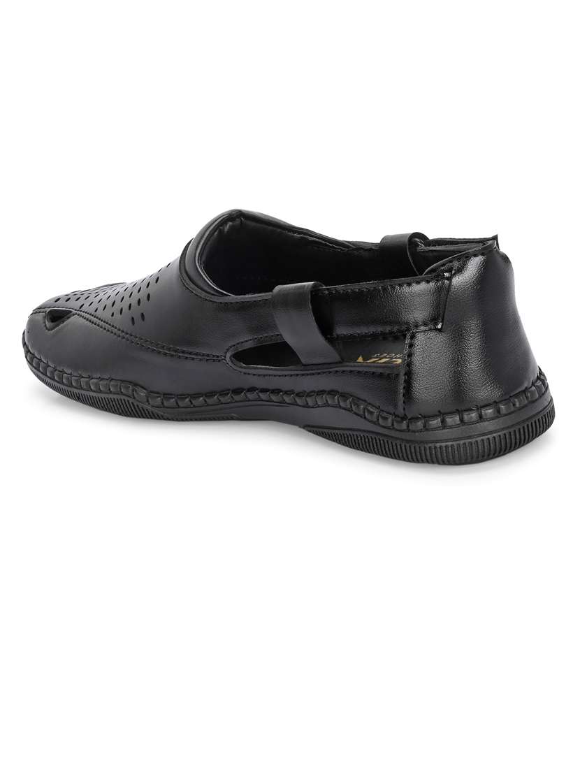 men black slip on sandal - 21663024 -  Standard Image - 3