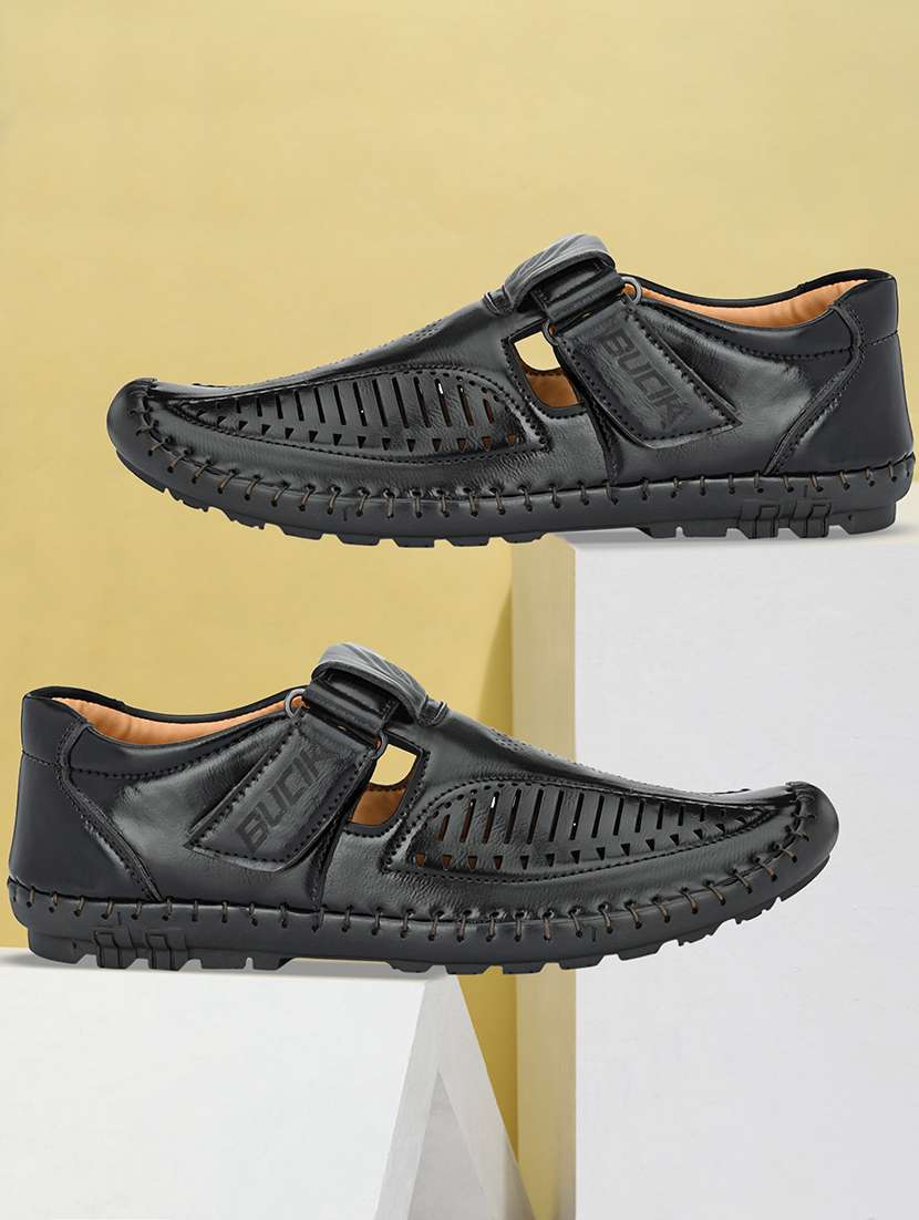 men black slip on sandal