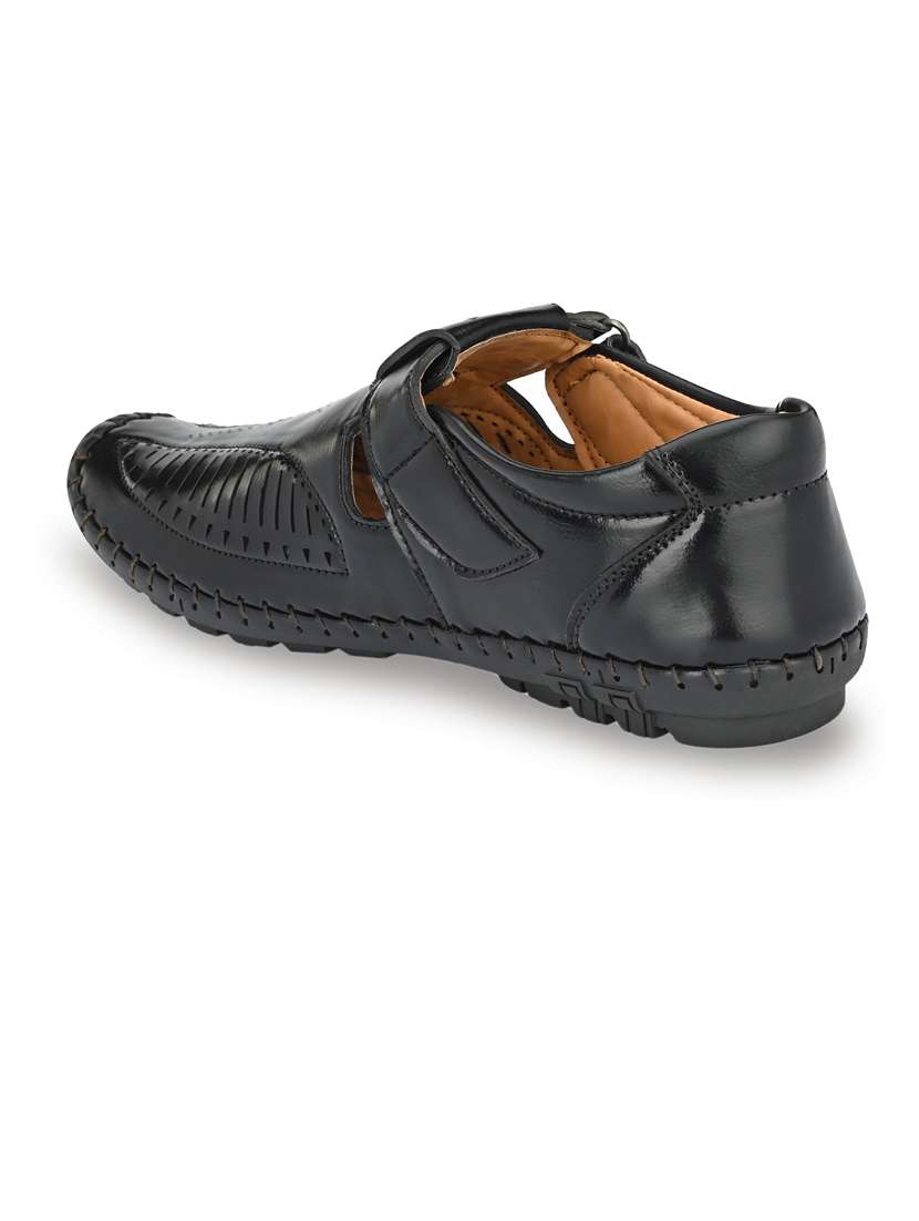 men black slip on sandal - 21663027 -  Standard Image - 3