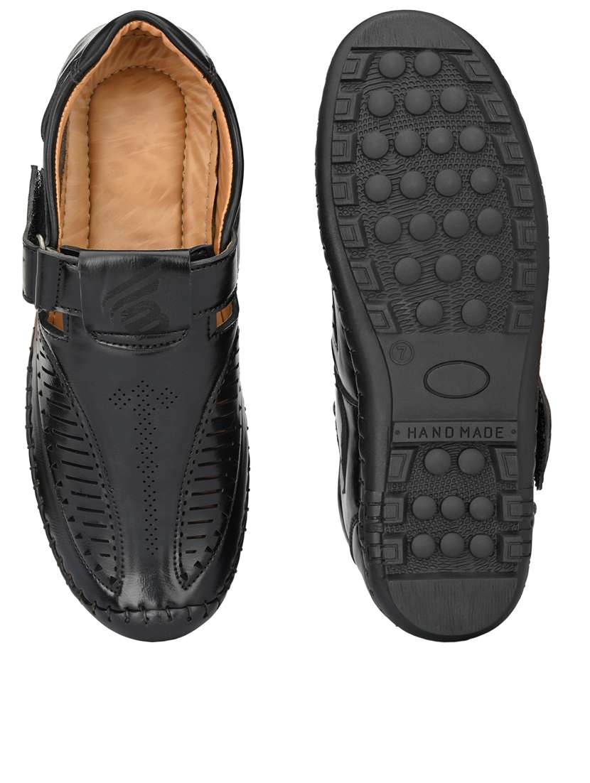 men black slip on sandal - 21663027 -  Standard Image - 5