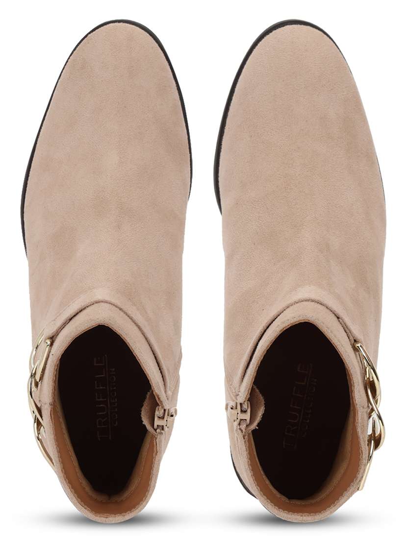 beige suede high-end-fashion stylish ankle boots - 21663407 -  Standard Image - 3