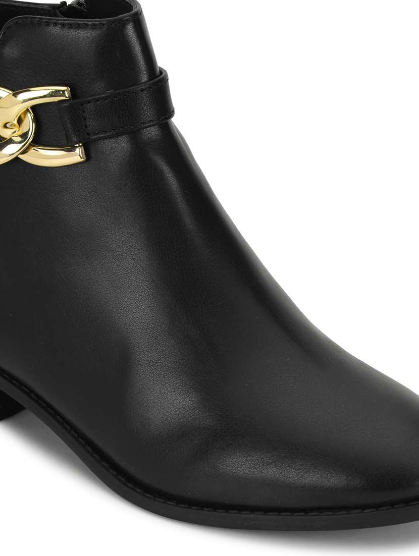 black pu high-end-fashion stylish ankle boots - 21663408 -  Standard Image - 5
