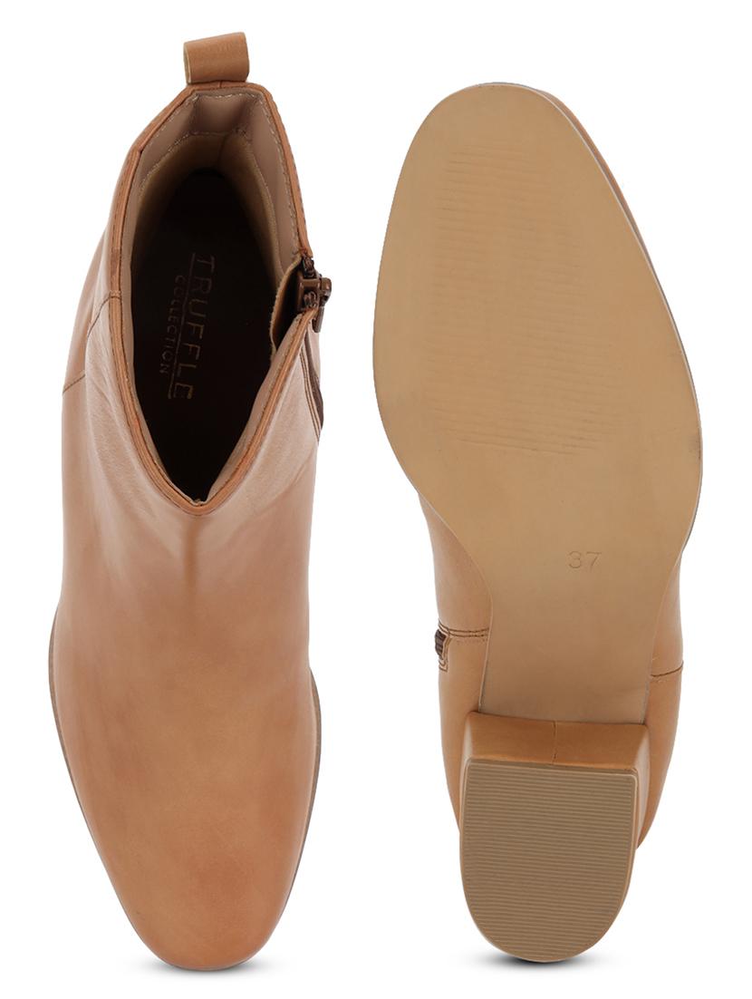 tan pu high-end-fashion stylish ankle boots - 21663412 - Standard Image - 3