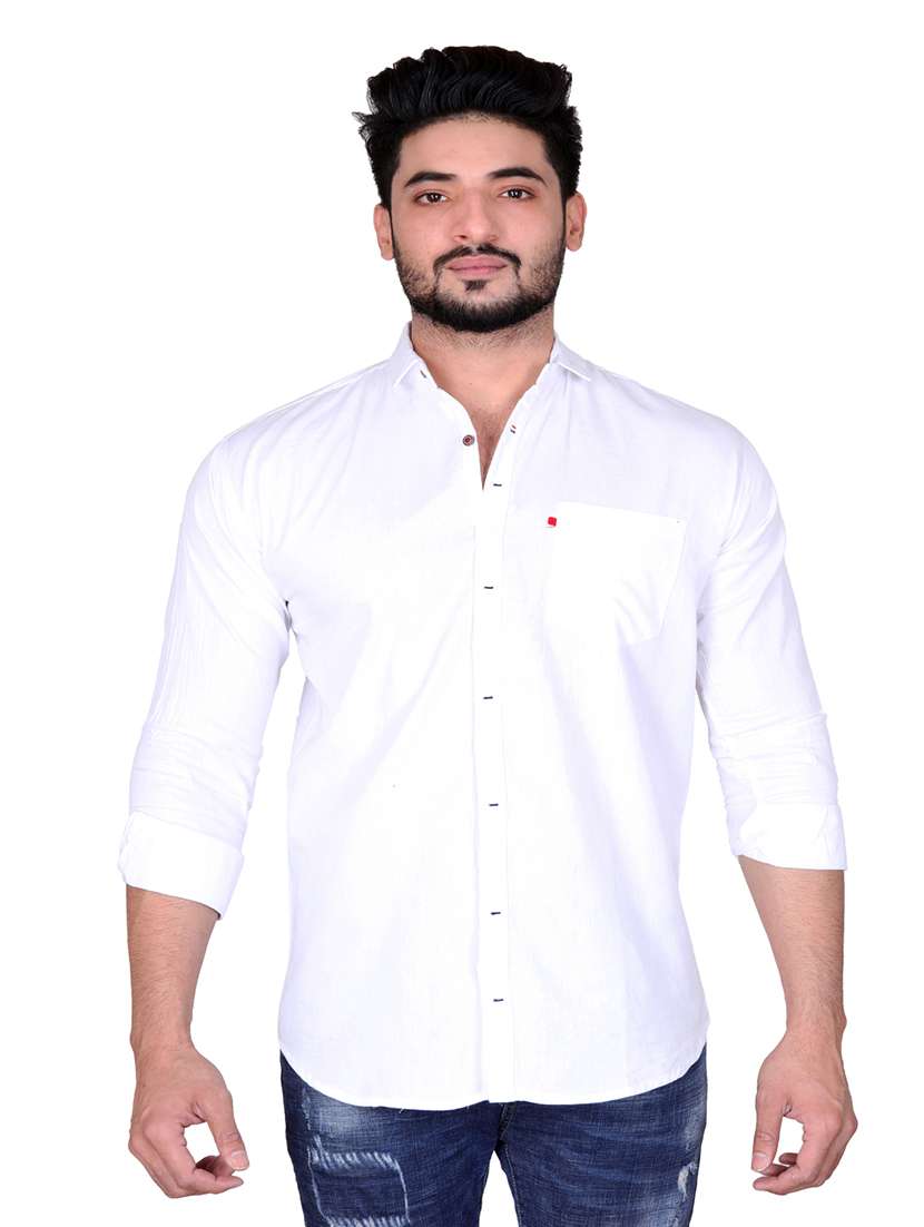 men solid long sleeve casual shirt