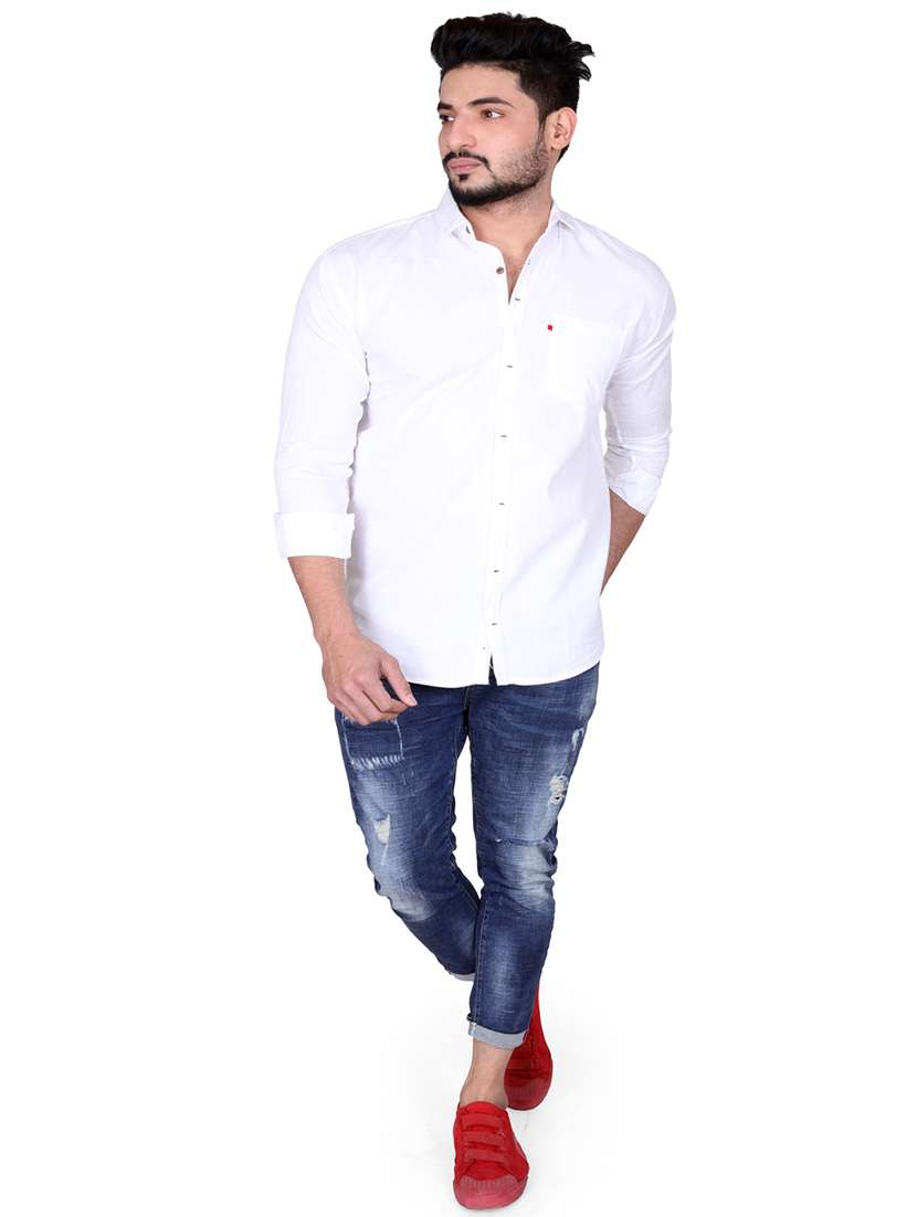 men solid long sleeve casual shirt - 21663646 -  Standard Image - 3