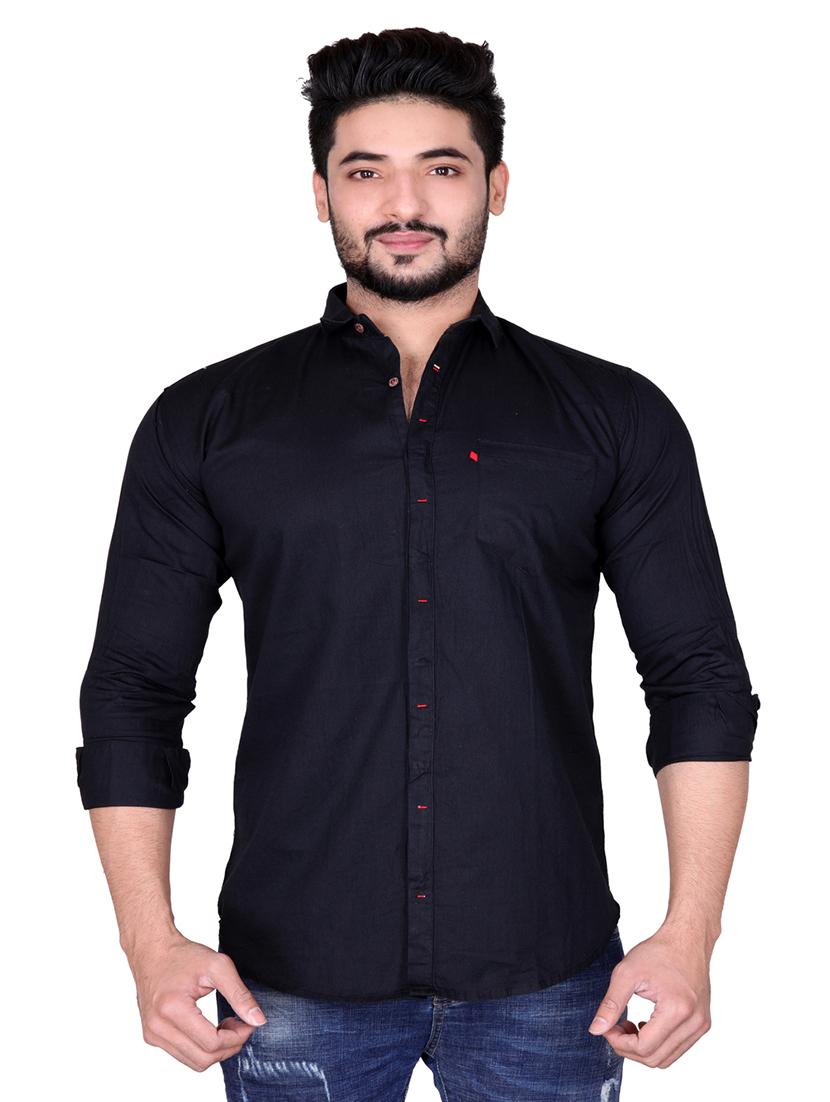 men solid long sleeve casual shirt - 21663649 -  Zoom Image - 0