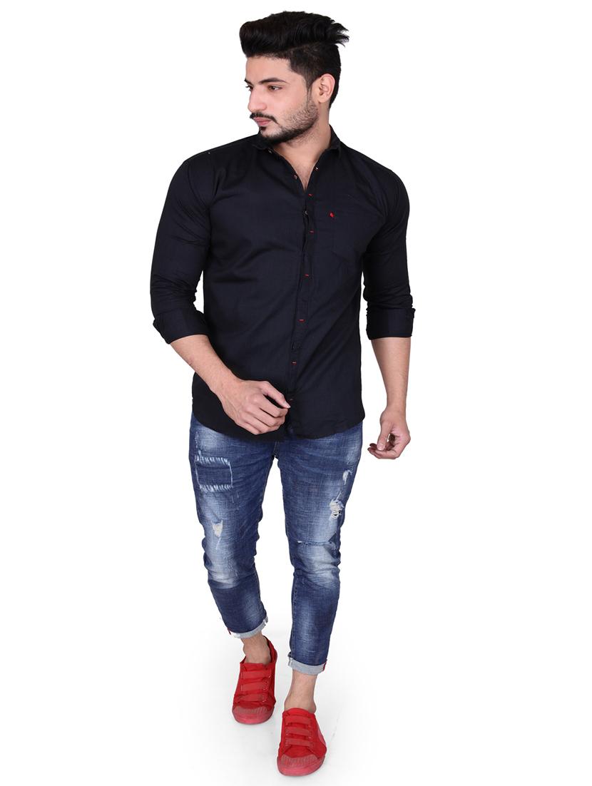 men solid long sleeve casual shirt - 21663649 - Standard Image - 3