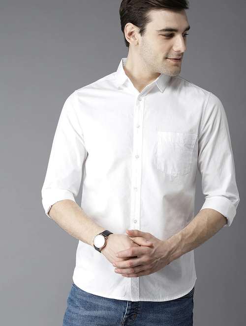 men solid long sleeve casual shirt - 21663673 - Standard Image - 0