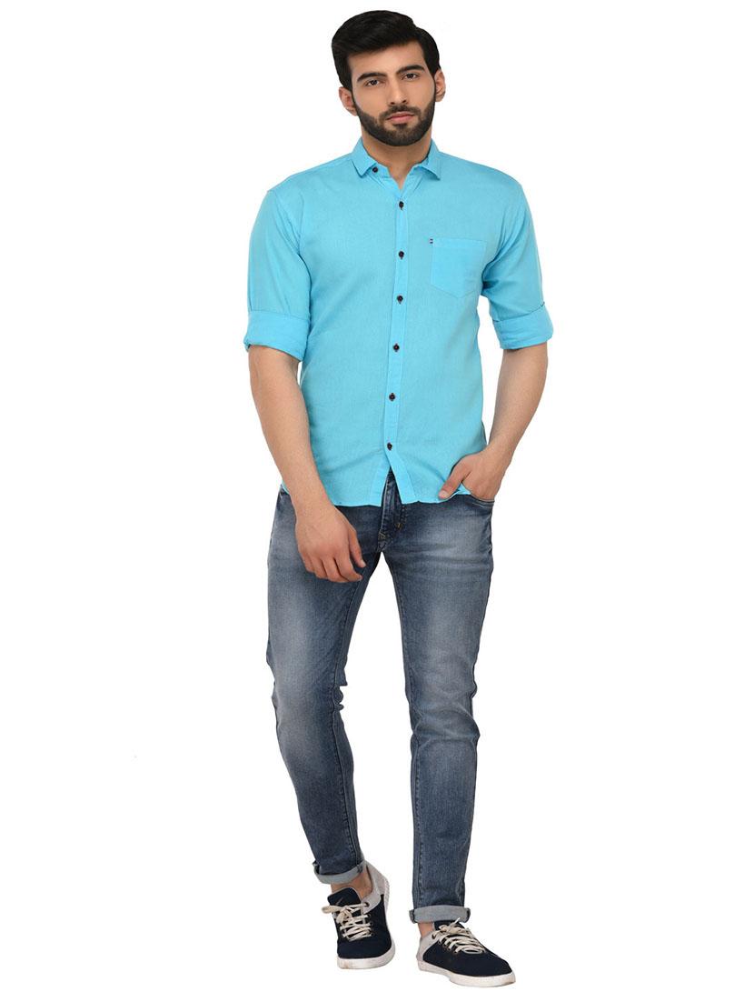men solid long sleeve casual shirt - 21663685 - Standard Image - 3