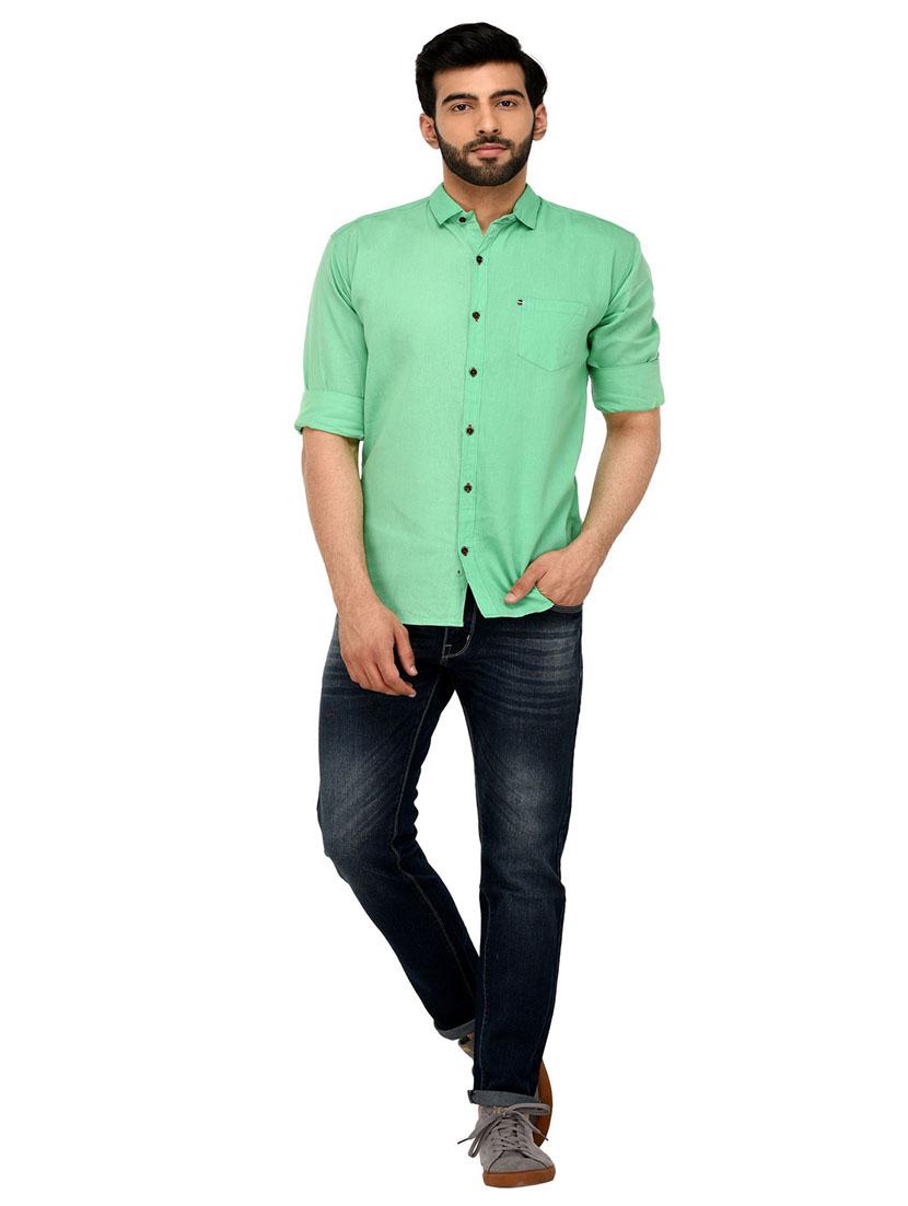 men solid long sleeve casual shirt - 21663686 - Standard Image - 3