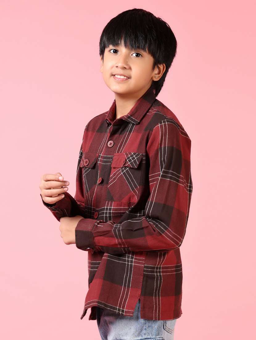 boys long sleeves checkered shirt - 21663713 -  Standard Image - 5