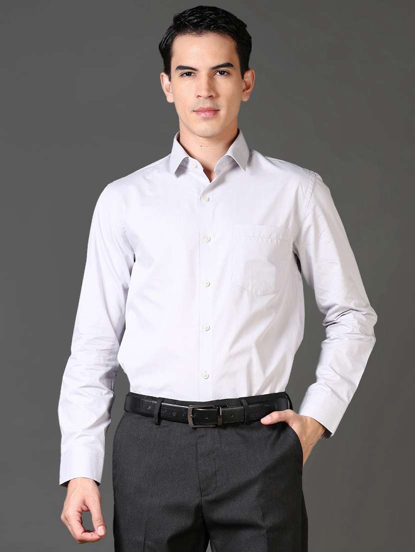 men solid long sleeve formal shirt